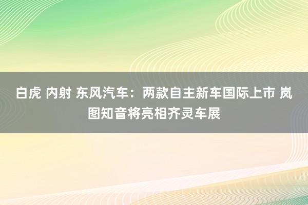 白虎 内射 东风汽车：两款自主新车国际上市 岚图知音将亮相齐灵车展