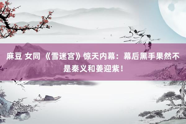 麻豆 女同 《雪迷宫》惊天内幕：幕后黑手果然不是秦义和姜迎紫！