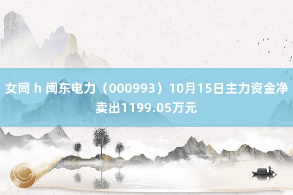 女同 h 闽东电力（000993）10月15日主力资金净卖出1199.05万元