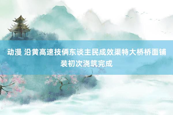 动漫 沿黄高速技俩东谈主民成效渠特大桥桥面铺装初次浇筑完成