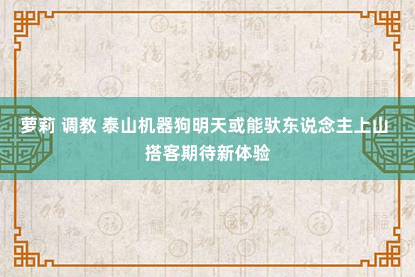 萝莉 调教 泰山机器狗明天或能驮东说念主上山 搭客期待新体验