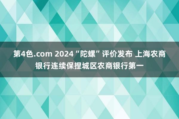 第4色.com 2024“陀螺”评价发布 上海农商银行连续保捏城区农商银行第一