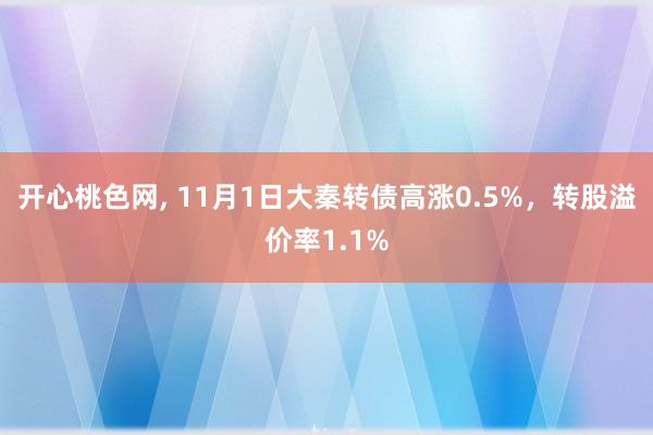 开心桃色网， 11月1日大秦转债高涨0.5%，转股溢价率1.1%