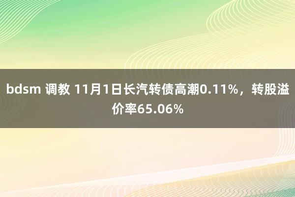 bdsm 调教 11月1日长汽转债高潮0.11%，转股溢价率65.06%