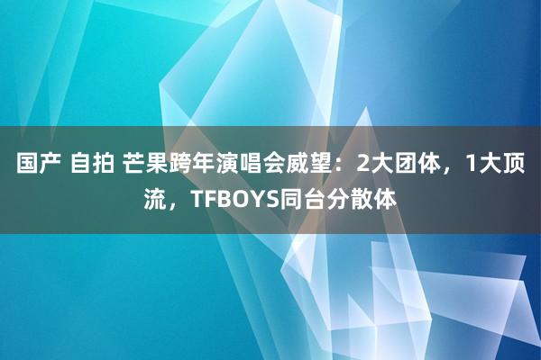 国产 自拍 芒果跨年演唱会威望：2大团体，1大顶流，TFBOYS同台分散体