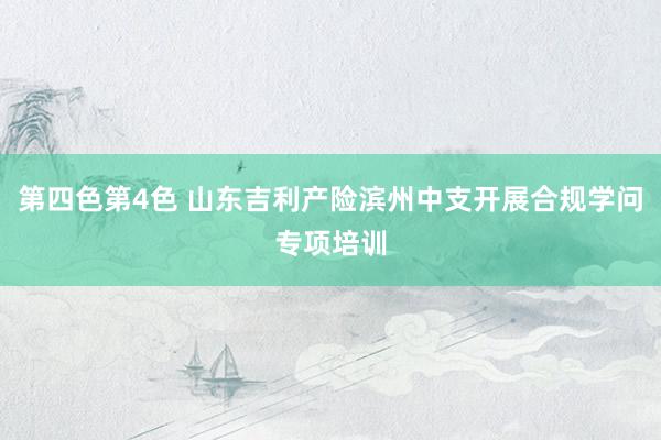 第四色第4色 山东吉利产险滨州中支开展合规学问专项培训