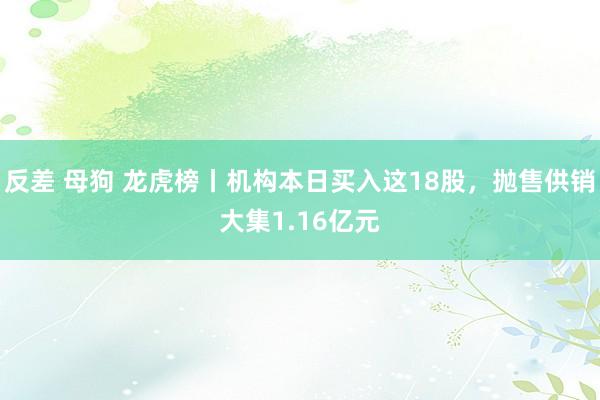 反差 母狗 龙虎榜丨机构本日买入这18股，抛售供销大集1.16亿元