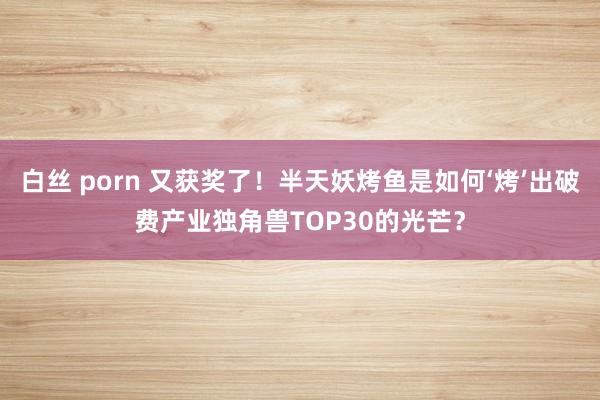 白丝 porn 又获奖了！半天妖烤鱼是如何‘烤’出破费产业独角兽TOP30的光芒？