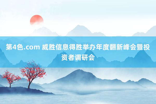 第4色.com 威胜信息得胜举办年度翻新峰会暨投资者调研会