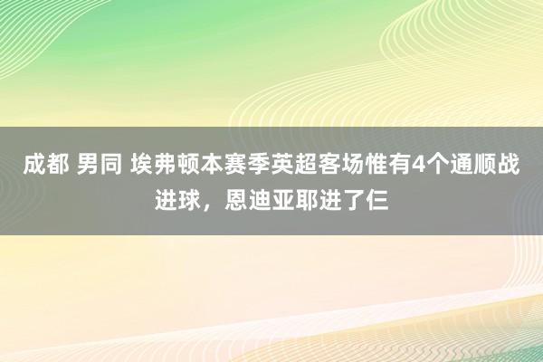 成都 男同 埃弗顿本赛季英超客场惟有4个通顺战进球，恩迪亚耶进了仨