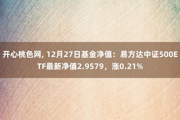 开心桃色网， 12月27日基金净值：易方达中证500ETF最新净值2.9579，涨0.21%