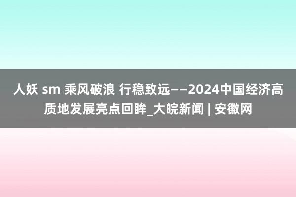 人妖 sm 乘风破浪 行稳致远——2024中国经济高质地发展亮点回眸_大皖新闻 | 安徽网