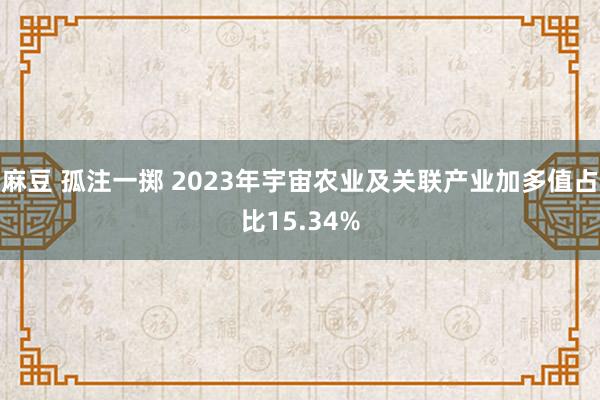 麻豆 孤注一掷 2023年宇宙农业及关联产业加多值占比15.34%