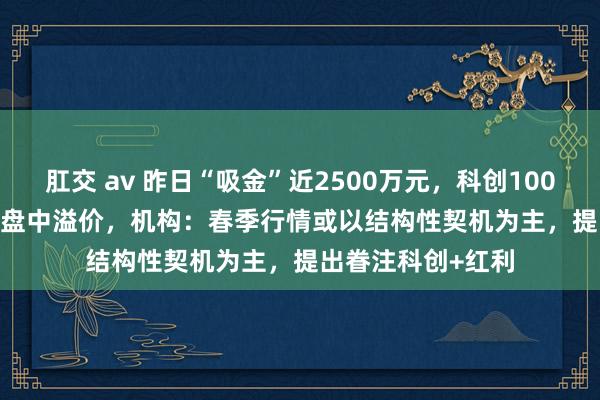 肛交 av 昨日“吸金”近2500万元，科创100ETF（588190）盘中溢价，机构：春季行情或以结构性契机为主，提出眷注科创+红利