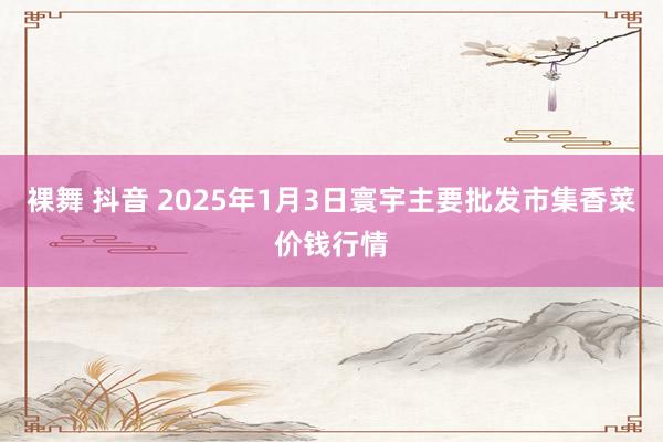 裸舞 抖音 2025年1月3日寰宇主要批发市集香菜价钱行情