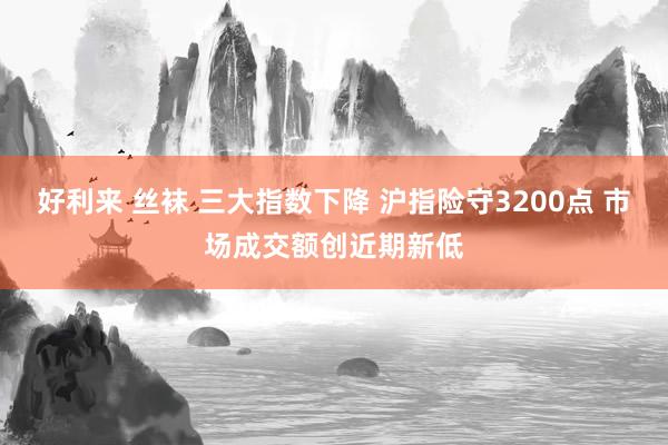 好利来 丝袜 三大指数下降 沪指险守3200点 市场成交额创近期新低