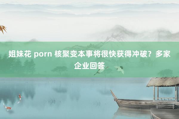 姐妹花 porn 核聚变本事将很快获得冲破？多家企业回答