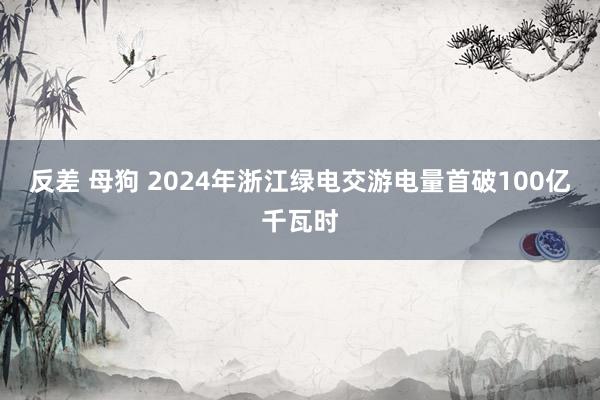 反差 母狗 2024年浙江绿电交游电量首破100亿千瓦时