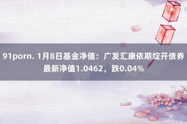 91porn. 1月8日基金净值：广发汇康依期绽开债券最新净值1.0462，跌0.04%