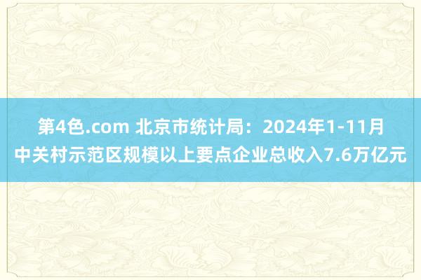 第4色.com 北京市统计局：2024年1-11月中关村示范区规模以上要点企业总收入7.6万亿元